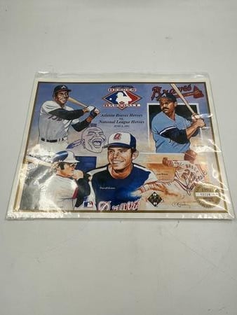 Lou Brock autographed 1991 heroes of baseball lithograph