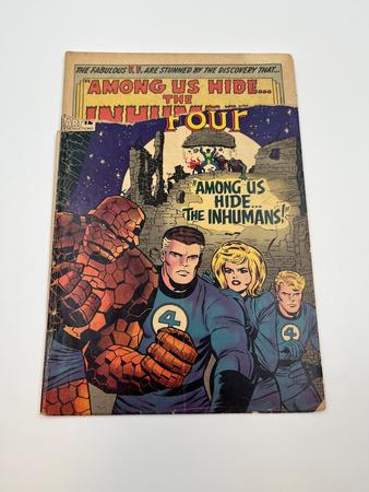 Marvel Comics Fantastic Four 45 Silver Age Key Title 1st App Inhumans 1965 Jack Kirby Stripped Cover.
