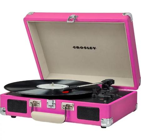 Crosley - Cruiser Deluxe Bluetooth Portable Turntable - Pink