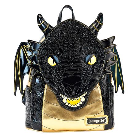 Loungefly Black Gold Dragon Mini Backpack (Books-A-Million Exclusive)