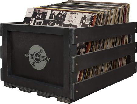 Crosley AC1004A-BK Record Storage Crate Holds up to 75 Albums, Black