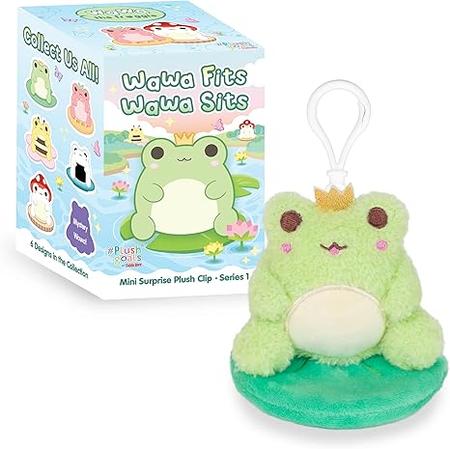 Cuddle Barn PlushGoals - Wawa Fits Wawa Sits Blind Box Series 1 | Super Soft Cute Kawaii Frog Collectible Plush Clip, 3 inches