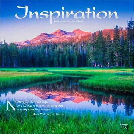 Inspiration 2026 12 X 24 Inch (Hanging) Monthly Square Wall Calendar Foil Stamped Cover Plastic-Free