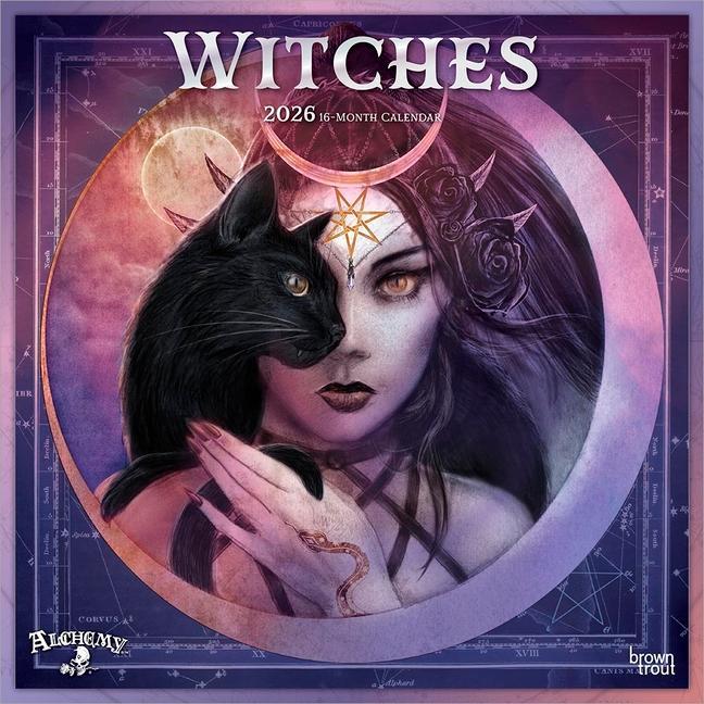 Witches Alchemy Official 2026 12 X 24 Inch (Hanging) Monthly Square Wall Calendar Plastic- Free