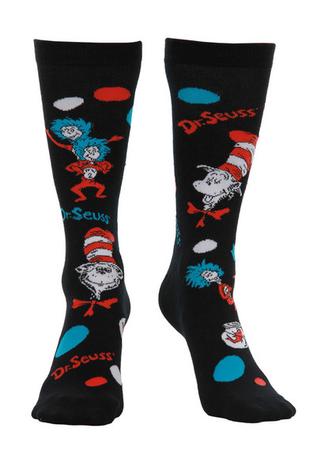 Dr. Seuss The Cat In The Hat Pattern Socks