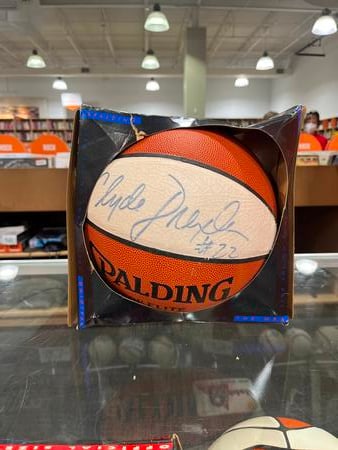 Clyde Drexler Autographed Basketball