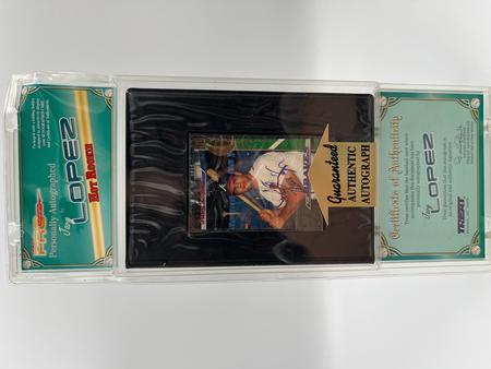 JAVY LOPEZ AUTOGRAPHED CARD WITH COA IN FOLDING HOLDER