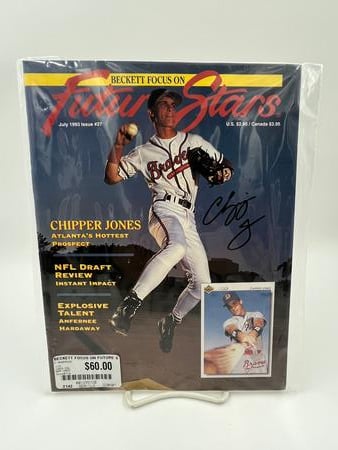 Chipper Jones autographed beckett magazine July 1993