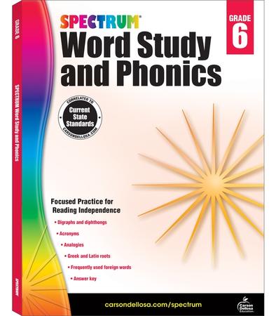 Spectrum Word Study and Phonics, Grade 6: Volume 92