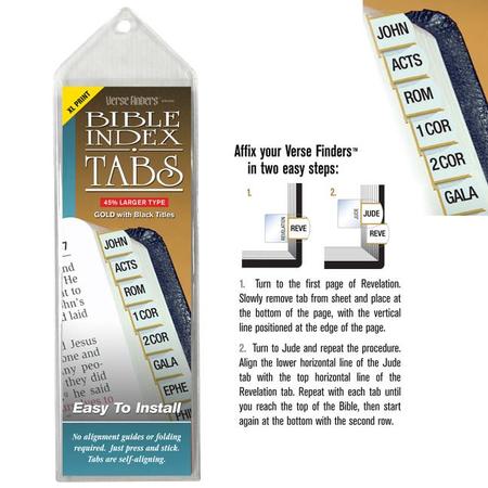 Verse Finders Thin Pack XL Print Gold Bible Tabs 