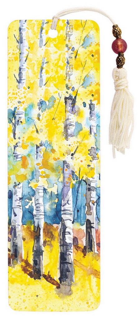 White Aspens Beaded Bookmark
