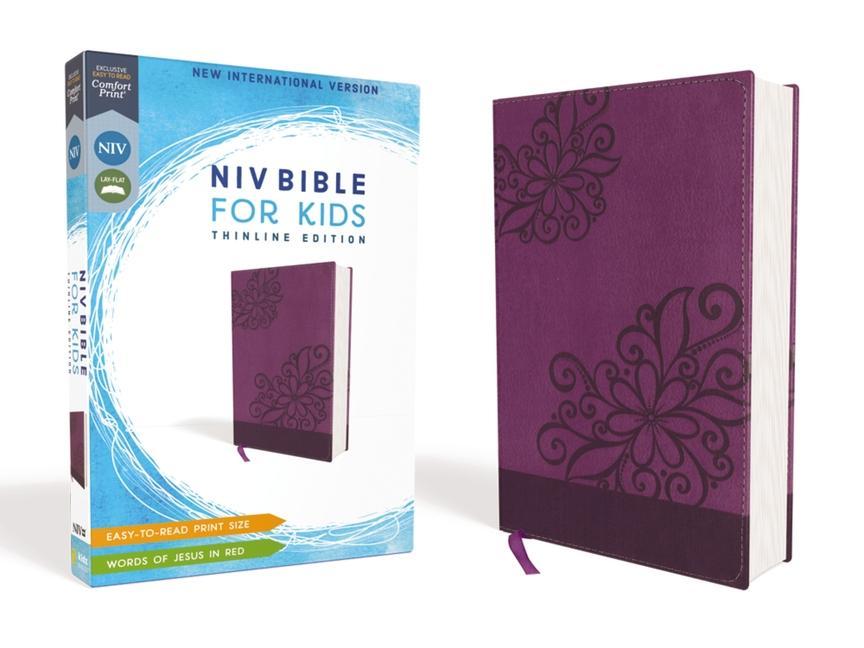 Niv, Bible For Kids, Leathersoft, Purple, Red Letter, Comfort Print : Thinline Edition