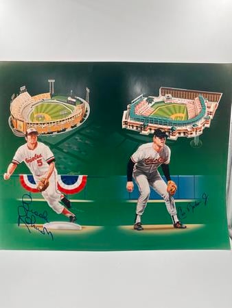 Signed Picture of Brooks Robinson and Cal Ripken Jr