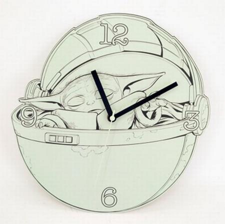 Mandalorian Sleeping Child Molded Metal Clock