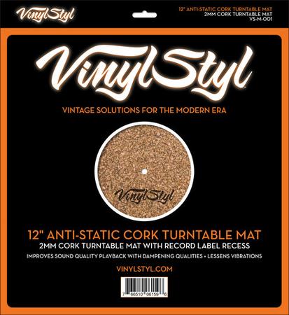 VINYL STYL 12 ANTI-STATIC CORK TURNTABLE MAT