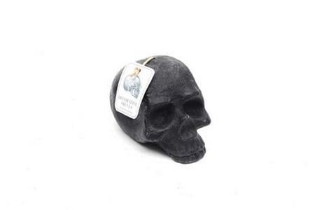 Medium Black Skull Candle