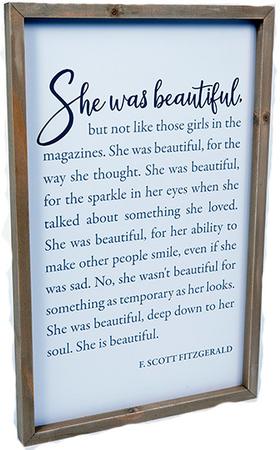 She Was Beautiful 19x13 Wood Art