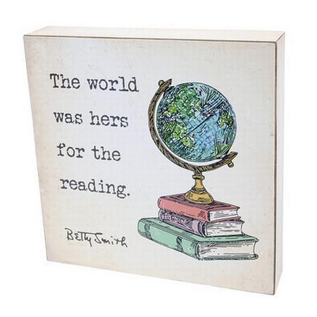 The World is Hers for the Reading 8x8 Wall Art