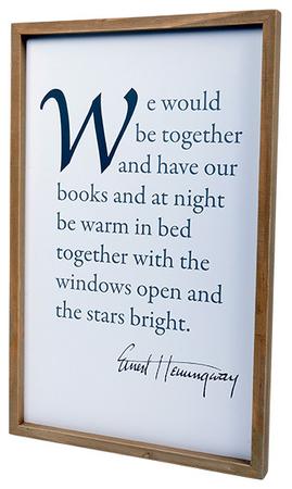 Ernest Hemingway Quote Wood Framed Art
